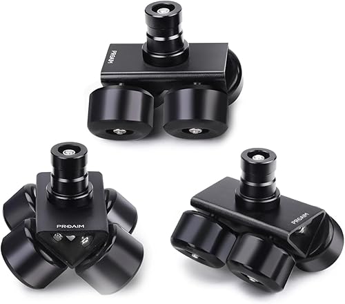 PROAIM Track Wheel Set per carrello per treppiede per telecamera da studio Anchor Heavy-duty. Carico utile fino a 500 kg / 1102 lb. Compatibile con sistemi di binari da 1-2' (DW-ANCR-01) - Fashionser