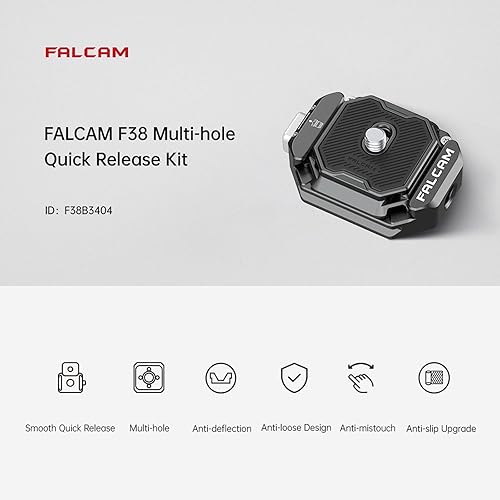 Kit piastra a sgancio rapido FALCAM F38, adattatore di montaggio per fotocamera multiforo, può essere utilizzato con tracolle con filettatura da 1/4' a 3/8' per treppiede monopiede per fotocamera DSLR - Fashionser