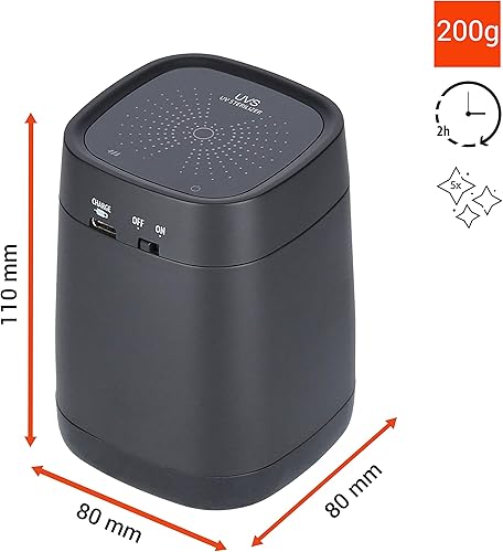 celexon Sterilizzatore per microfoni – pulizia rapida e sicura del vostro microfono a mano tramite funzione di deodorizzazione ION e radiazione UV-C – batteria inclusa - Fashionser