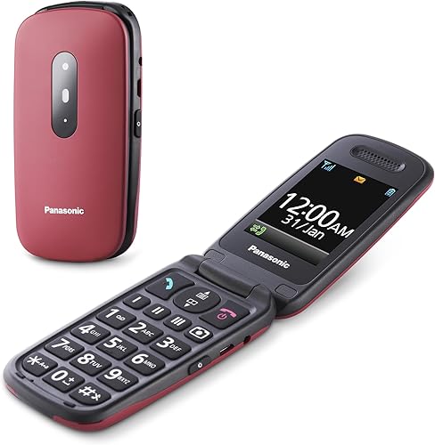 Panasonic KX-TU446EXB Telefono Cellulare Facile, Compatibile con Apparecchi Acustici, Ottimale per Anziani, Pulsanti Retroilluminati, 600 Ore di Autonomia, Ampio Display, Chiamata di Emergenza, Nero - Fashionser
