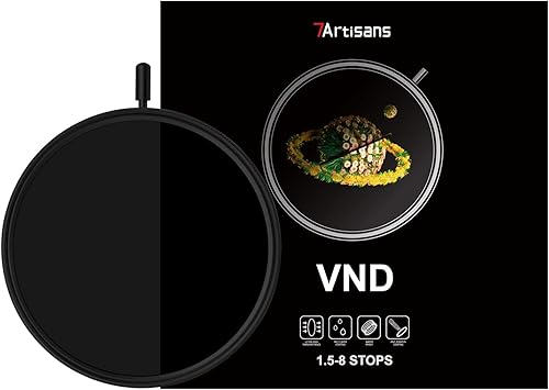 7artisans Filtro ND variabile [ND2/4/8/16/32/64] 1,5-8 stop Importazione vetro AGC regolabile [58/62/67/72/77/82mm] Filtro video Ritratto a densità neutra per obiettivi fotocamera (VND-62 mm) - Fashionser