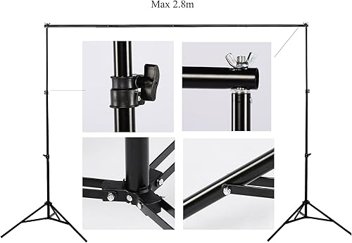 RPGT 2 m x 2.8 m / 6.5 x 9 Inch Background Stand Support System Kit for Backdrops - Fashionser