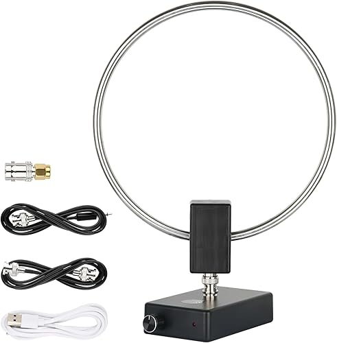 AURSINC GA450 Loop Antenna, Active Shortwave Radio Antenna Portatile con BNC Cable SW 2.3-30MHz MW 522-1710KHz per radio Ham - Fashionser