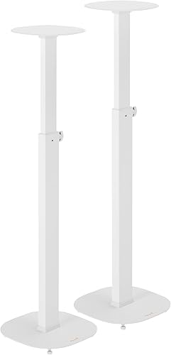 My Wall HS 23 WL - Supporto per altoparlante estensibile, supporto da pavimento, regolabile in altezza bianco 2 pezzi. - Fashionser