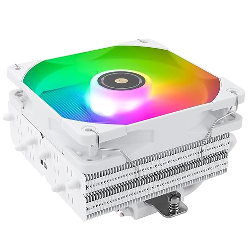 TR SI-100 WHITE ARGB CPU, tubi di calore 6 × 6 mm, raffreddamento del processore a ventola silenziosa PWM 120 mm con cuscinetto S-FDB V2.0, tecnologia AGHP 3.0, per AMD AM4 AM5/Intel - Fashionser