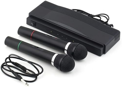 TEMPO DI SALDI Kit Coppia Di Microfoni Senza Fili Con Ricevitore Wireless Professionale Karaoke - Fashionser