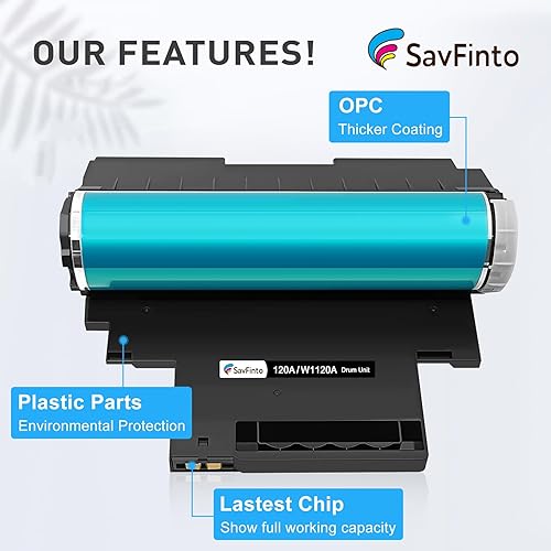 SavFinto W1120A - Tamburo di ricambio per stampante HP 120A W1120A, colore nero, compatibile con HP Color Laser 150a 150nw MFP 178nw 178nwg 179fnw 179fwg - Fashionser