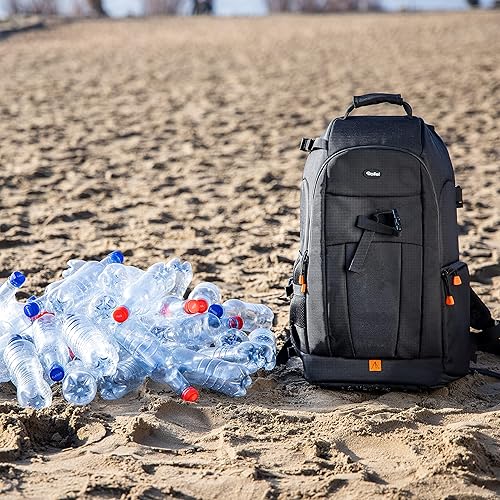 Rollei Fotoliner Ocean L - Zaino grande per fotocamera in 36 bottiglie in PET riciclate, con parapioggia, adatto al bagaglio a mano, disponibile in tre colori - Fashionser