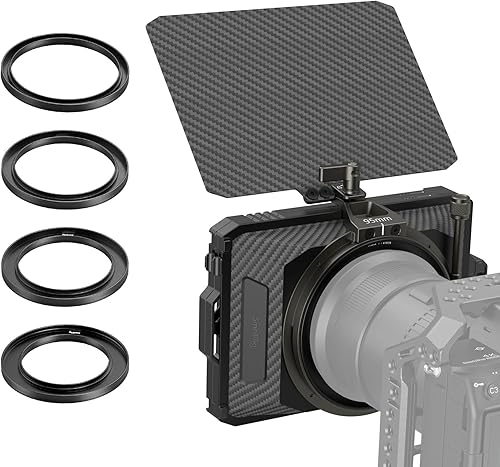 SMALLRIG mini Matte Box Lite con Vassoio Filtro Bandiera Superiore Compatibile con Obiettivi 67mm/72mm/77mm/82mm/95mm per DSLR e Fotocamere Mirrorless - 3575 - Fashionser