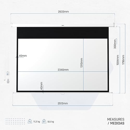 Pantalla de Proyección Eléctrica 16:9 106' 234x131 cm - Fashionser
