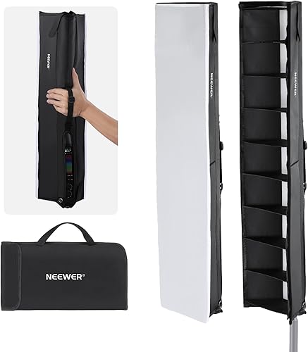 NEEWER Kit Diffusore di Luce LED per Barra Luminosa LED RGB TL60, Diffusore a Striscia con Griglia a Nido d'Ape, Borsa da Trasporto, Chiusure a Strappo per Foto Video Streaming Live Ritratti, NS9S - Fashionser