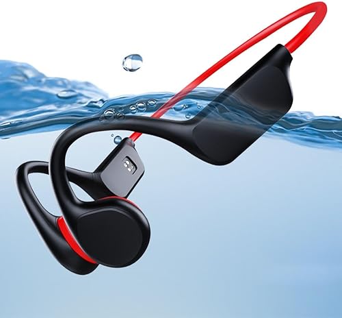 Cuffie a conduossea, IPX8, impermeabili, per nuoto, con memoria 32G, Bluetooth 5.3, cuffie sportive con microfono senza fili, per corsa, nuoto, ciclismo, allenamento - Fashionser