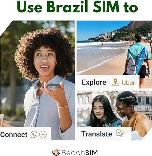 BeachSIM Carta SIM Brasile 30 giorni. 12 GB di Dati Solo a Velocità 4G/5G. Attivazione Rapida. Facile da Ricaricare. Funziona Su dispositivi iOS e Android - Fashionser