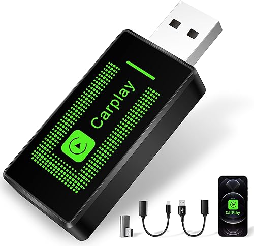 Lyssiefeel Wireless Carplay Adapter for iPhone,2024 Upgrade USB CarPlay Wireless Stick,Easy Plug & Play,Compatible with Cars from 2016 & iPhone iOS 10+ (CLZ121) - Fashionser