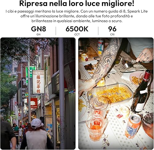 ULANZI SL02 Flash Speedlite per Fotocamera, Modalità Luce Continua, GN8 con 4 Livelli di potenza, [email protected], Ricarica Rapida Type-C,Compatibile con Canon/Fuji/Nikon/Panasonic/Olympus/Sony - Fashionser