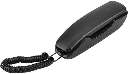 Telefono cordless a parete, funzione di ripetizione muto/mute, analogico, per ufficio, casa, colore nero - Fashionser