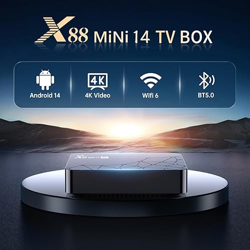 Android TV, TV Box Android 14 con 2 GB 16 GB RK3518 Quad-Core 64bit Cortex-A53 Chipset, Android TV Box 2025 Supporta WiFi Bi-Bande, Bluetooth 5.0, HDMI 2.0 e HD 4K - Fashionser