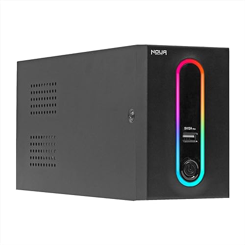 Noua Zeus 1200VA RGB Gruppo di Continuità per Computer PC UPS Line Interactive 1200VA / 720 Watt, AVR, 4 Uscite Schuko, Porta di Ricarica USB 5V/2A - Fashionser