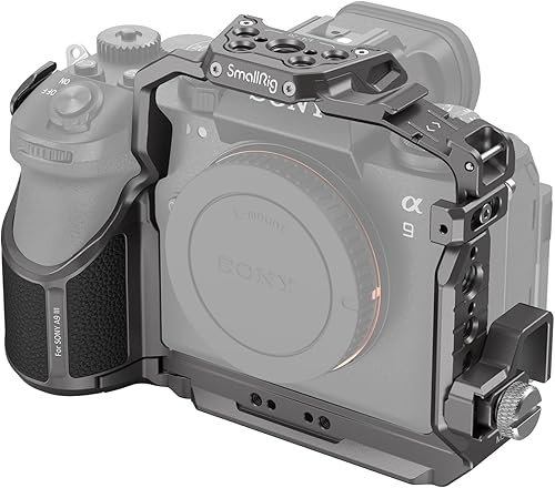 SMALLRIG Cage per Sony Alpha 9 III, Piastra per Arca, Compatibile con Stabilizzatore RS 2/RSC 2/RS 3/RS 3 Pro, con Morsetto Cavo per HDMI, Cold Shoe, Presa QD, NATO Rail e Fori Filettati - 4533 - Fashionser