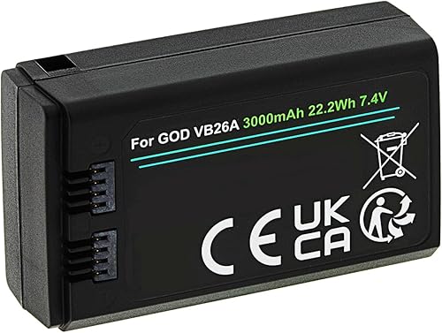 Batteria per Godox V1 V860III compatibile con VB26 VB26a (3000mAh) per Godox V1 C/N/S/F/O/P Flash e flash V860III C/N/S/F/O/P - Fashionser
