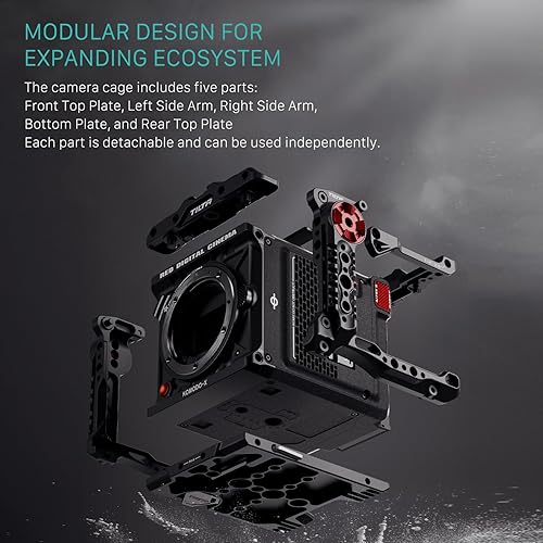 Tilta Gabbia per fotocamera completa compatibile con RED KOMODO-X con supporto adattatore obiettivo e piastra di base a sgancio rapido - Nero TA-T53-FCC-B - Fashionser