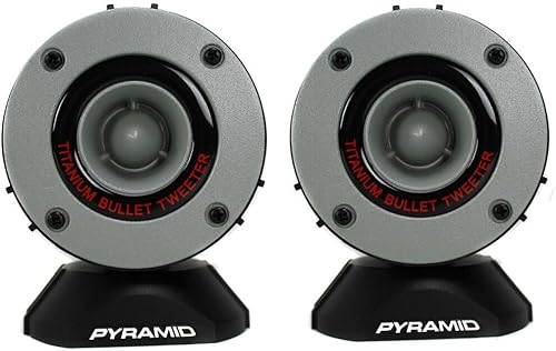 KIT SET PER PYRAMID TW28 2 super tweeter grigi da 150 watt rms e 300 watt max, impedenza 4 ohm, sensibilità 96 db, per uso spl, per pannello auto, a coppia - Fashionser