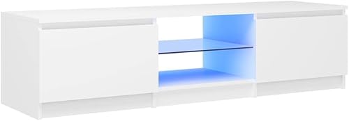 Mobiletto TV Multifunzione mobile per tv soggiorno Mobile Porta TV con Luci LED Nero 140x40x35,5 cm Adatto per il soggiorno, la camera da letto - Fashionser