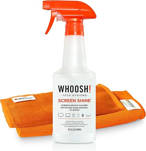 WHOOSH! Pulizia Schermo 500ml e Panno in Microfibra, ideale per smartphone, iPad, occhiali, Kindle, touch screen e TV - Fashionser