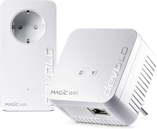 Devolo - Adattatore di Rete Magic 1 WiFi Mini Starter Kit (1 x Magi 1 WiFi Mini, 1 x Magic 2 Lan) , Ethernet, Powerline, 1200 MBps, bianco - Fashionser