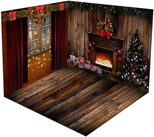 Kate Fotografia Di Natale Sfondo per Photo Studio Albero di Natale Foto Sfondo Famiglia Photo Booth Puntelli Decorazioni per feste di Natale 2.2x1.5m - Fashionser