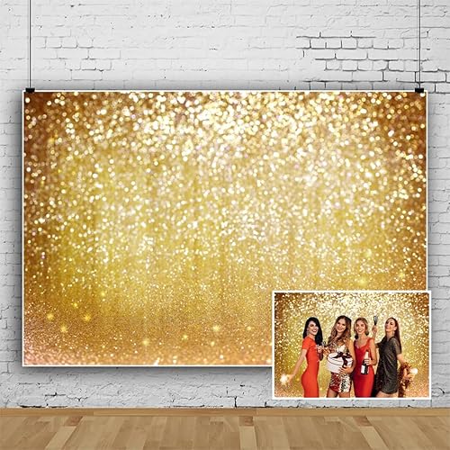 Renaiss 3x2.5m Sfondo con foto glitter Cielo stellato astratto Bokeh dorato Spot con paillettes Fondale fotografico Oro nero Matrimonio Festa di compleanno Decor Ritratto Studio Puntelli - Fashionser
