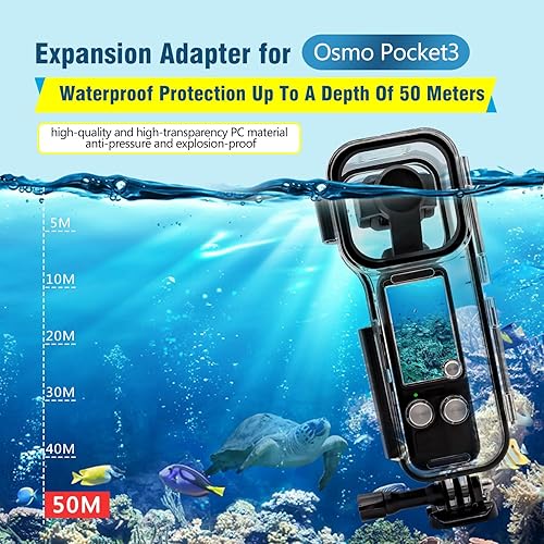 HAFOKO 50M (164ft) Custodia Impermeabile Osmo Pocket 3 per DJI Osmo Pocket 3 Accessori Impermeabili, Custodia Protettiva per Immersione Subacquea Shell Osmo Pocket 3 Accessori - Fashionser