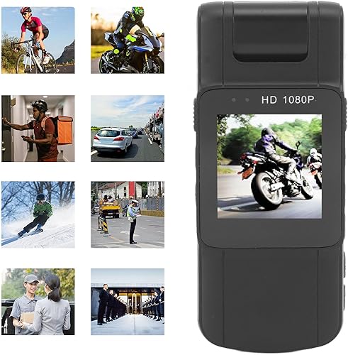 Mini Body Cam con Registrazione Audio e Video, Obiettivo Ruotabile a 180° HD 1080P 1,54 Pollici Screeno Playback Pocket Camera, Telecamera della Polizia Indossabile per Esterni - Fashionser