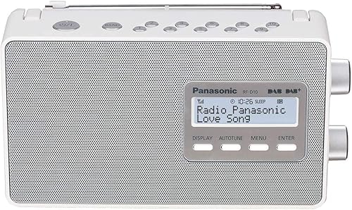 Panasonic RF-D10EG-K Radio Digitale Portatile DAB/DAB+/FM, Display LCD Retroilluminato, Alimentazione a Batteria e a Corrente, Orologio, Nero - Fashionser