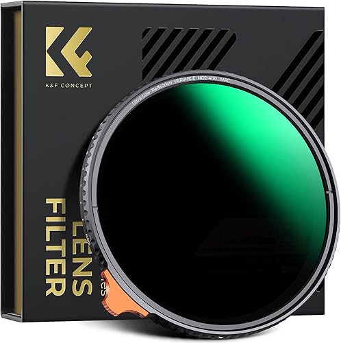 K&F Concept Nano-Xcel 67mm ND2-400 Variabile Filtro a Bassissima Riflettività, Variabili Filtri a Densità Neutra ND2-400 con 28 Strati di Eivestimento Nano - Fashionser