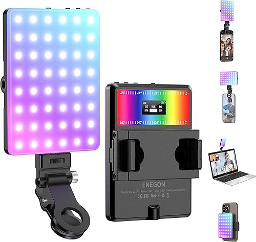 ENEGON 4000mAh Luce Video LED 2500K-9900K Bicolore Montabile Ricaricabile USB con Mini Pannello per Fotocamere DSLR Professionali Foto Illuminazione - Fashionser