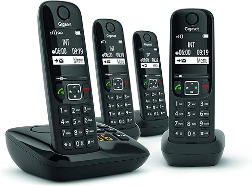 Gigaset AS690A Telefono fisso Quattro Nero [Versione Italiano] - Fashionser