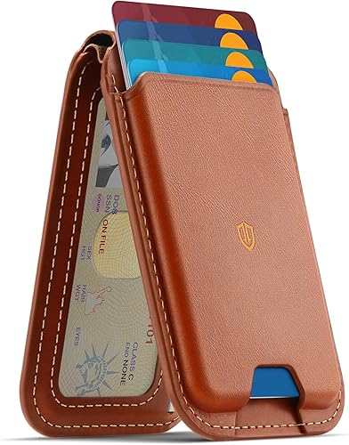 SHIELDON per Magsafe Wallet in Vera Pelle, Portafoglio Magnetico [Blocco RFID] [Supporto Regolabile] [Sportello ID] Porta Carte Magnetico per iPhone 16/15/14/13/12 Series, No per Mini - Blu Navy - Fashionser