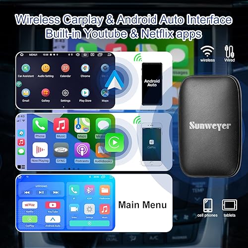 Adattatore Wireless Per Carplay Android Auto Integrato Youtube & Netflix Compatibile Con Le Auto Carplay Cablate In Fabbrica A Dongle Carplay Wireless Ai Box Converter - Fashionser
