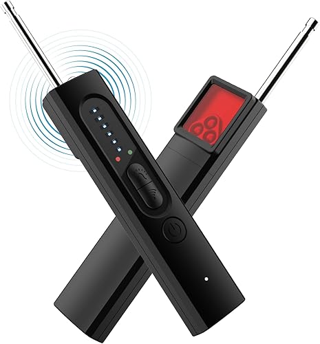 Tul Rilevatore Microspie, Rilevatore di Videocamera Micro Spia,Rilevatore Telecamere Nascoste Segnale, Rilevatore di Segnale GSM Dispositivo Rilevatore di Adatto per Uffici, Hotel, Case - Fashionser