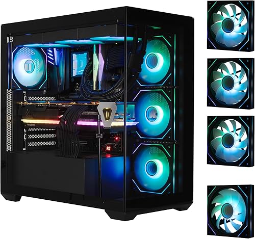 BitFenix CETO High Airflow PC Gaming Case Premium Edition Bianco Panoramico Vetro Temperato - Compatibile con scheda madre con connessione inversa - 4 ventole ARGB Infinity Mirroring (3X Reverse) - Fashionser