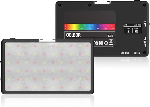 COLBOR PL8R Luce Video RGB Tascabile 2700K-6500K Fotografia Pannello Luce di Riempimento LED Dimmerabile 37 Effetti di Luce Scene Batteria Integrata - Fashionser