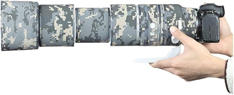 Rivestimento impermeabile mimetico per obiettivo Canon RF 200-800 mm F6.3-9 IS USM, copertura protettiva antipioggia (motivo foglia appassita, con estensore RF 1.4X e 2X) - Fashionser