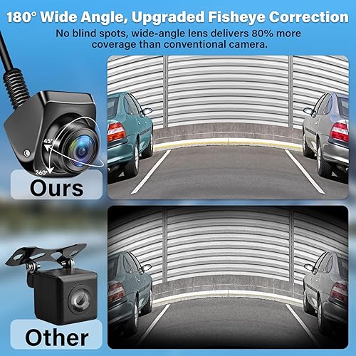 AHD 1080P Telecamera di Retromarcia Grandangolare 180° Telecamera Posteriore per Auto Girevole a 360° Installazione Senza Foratura Retrocamera per Camper IP69K Impermeabile Visione Notturna - Fashionser