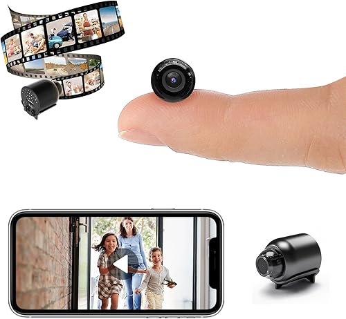 Lookasong Mini Camera, Topmartaz Lookasong Mini Full HD 4k Security Camera with Night Vision, Coin-Sized Easy-to-Install Remote Monitoring, for Home/Office/Baby (Black) - Fashionser