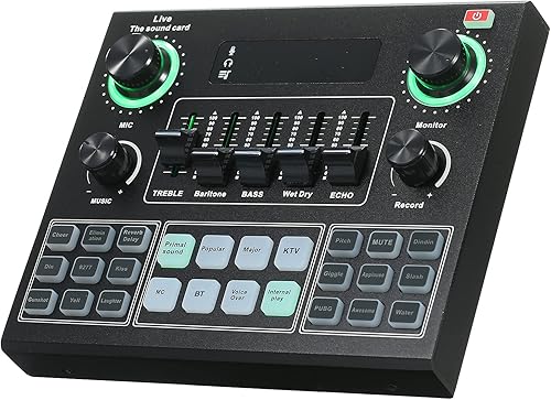 Scheda Audio Live V9, Mixer Audio Mobile, con Chip di Riduzione del Rumore, per Trasmissione in Diretta, Brani K, Registrazione, Chat Vocale - Fashionser