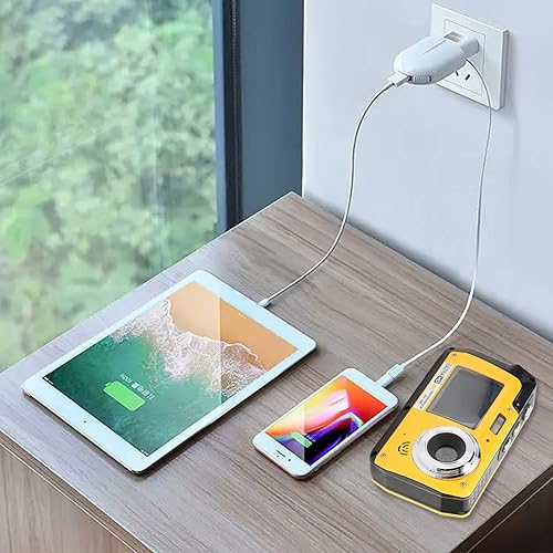 Fotocamera Subacquea Fotocamera Subacquea, 4K 56MP HD Dual Screen Fotocamera Digitale Subacquea 10FT, Videocamera Subacquea con Zoom Digitale 18X per lo Snorkeling - Fashionser