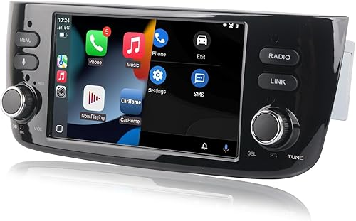 Autoradio con Wireles CarPlay&Android Auto, autoradio per Fiat Linea Punto Evo 2012-2017 e Linea 2012-2015 con stereo touchscreen IPS/Bluetooth/Mirror Link/FM/AM/USB - Fashionser