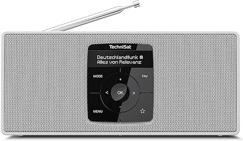 TechniSat DIGITRADIO 2 S - Radio stereo DAB portatile con batteria ricaricabile (DAB+, FM, Streaming audio Bluetooth, Display OLED, Ingresso per cuffie, Stereo 2 Watt RMS), Nero/Argento - Fashionser