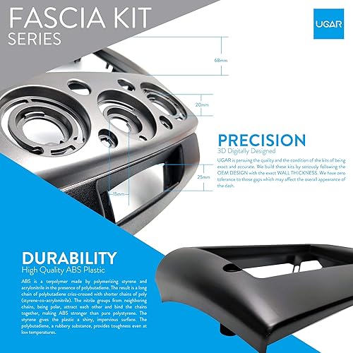 UGAR 11-198 Doppio Kit di Montaggio Kit Fascia Radio Compatibile per Toyota BB 2005+/ Compatibile per Subaru Dex 2008+/Compatibile per Daihatsu Coo 2005+; Materia 2006-2011 - Fashionser